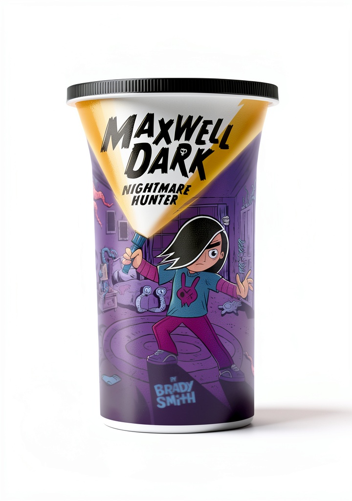 Installing Maxwell Dark Book 1, Children's Horror Comics & Graphic Novels on a wooden desk