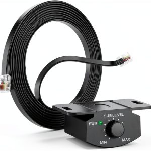 EHOPHNA Car Amplifier Bass Volume Control Knob 12.7ft Copper Cable-0
