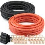 Tuijodaix 8 Gauge Power Ground Wire Set 25ft Black Red CCA Automotive-0