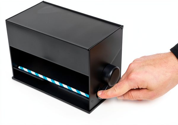 Straw Dispenser EMS Mind Reader Black 8.5L x 5W x 6.5H 250-4
