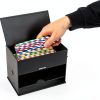 Straw Dispenser EMS Mind Reader Black 8.5L x 5W x 6.5H 250-3