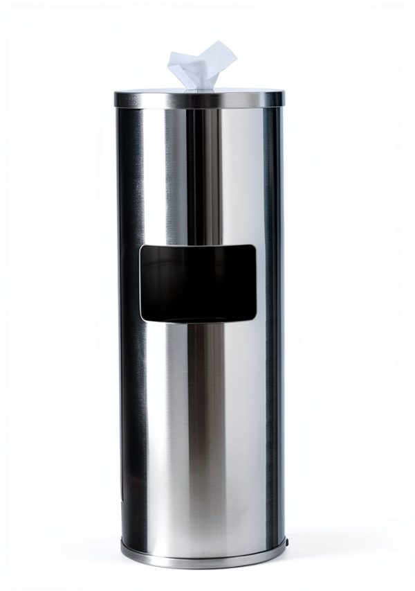GoodEarth steel floor stand wipe dispenser with 7-Gallon Trash Bin-0