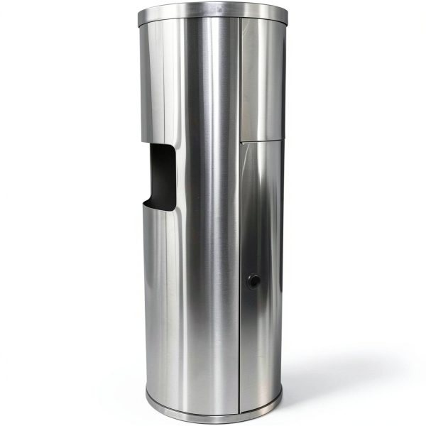 Stainless Steel Stand Wipe Dispenser Monkey Movement Trash Can-7