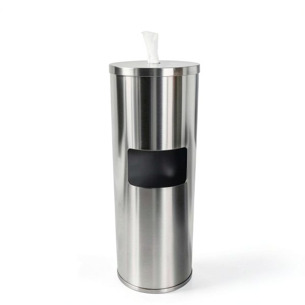 Stainless Steel Stand Wipe Dispenser Monkey Movement Trash Can-1