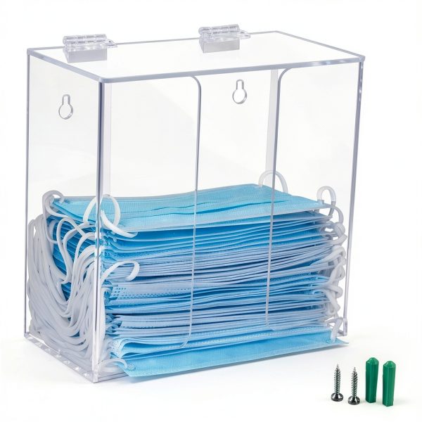 Face Mask Dispenser Box Holder Acrylic Case with Lid by Aphbrada-4