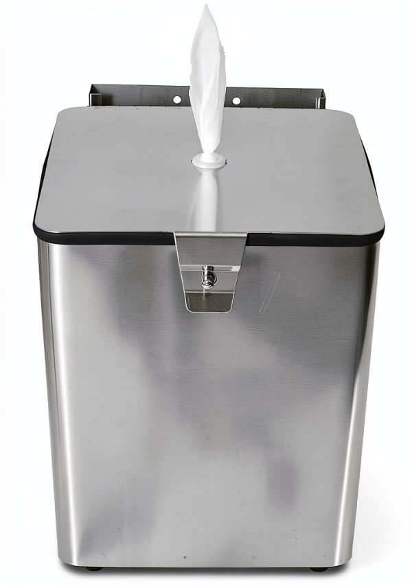 Stainless Steel Wall Mount Wipe Dispenser (Square) - Fits Sanitizing and Disinfecting Wipe Refill Rolls - Perfect for Gyms, Fitness Clubs, Schools, Hotels, Commercial Facilities-0