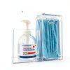 SEANADO Face Mask Dispenser and Hand Sanitizer Holder Stand Wall Mount or Countertop, Hygiene Station with 2 Compartment Clear Box Dispenser for Disposable Masks, Hairnets-1