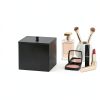 Disposable Face Towel Holder Wooden Facial Towel Storage Box with Lid for XL Black Bathroom Counter Organizer for Makeup Remover Wipes Vanity Travel Essentials-5