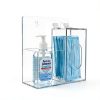 SEANADO Face Mask Dispenser and Hand Sanitizer Holder Stand Wall Mount or Countertop, Hygiene Station with 2 Compartment Clear Box Dispenser for Disposable Masks, Hairnets-2