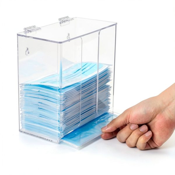 Face Mask Dispenser Box Holder Acrylic Case with Lid by Aphbrada-3