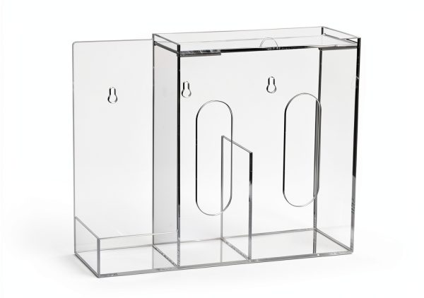 Face Mask Dispenser SEANADO Three Compartment Clear Wall or Tabletop-1