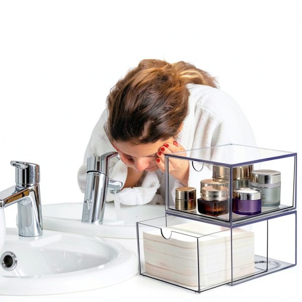 Disposable Face Towel Holder Sumnacon Clear Plastic Organizer Drawer-6