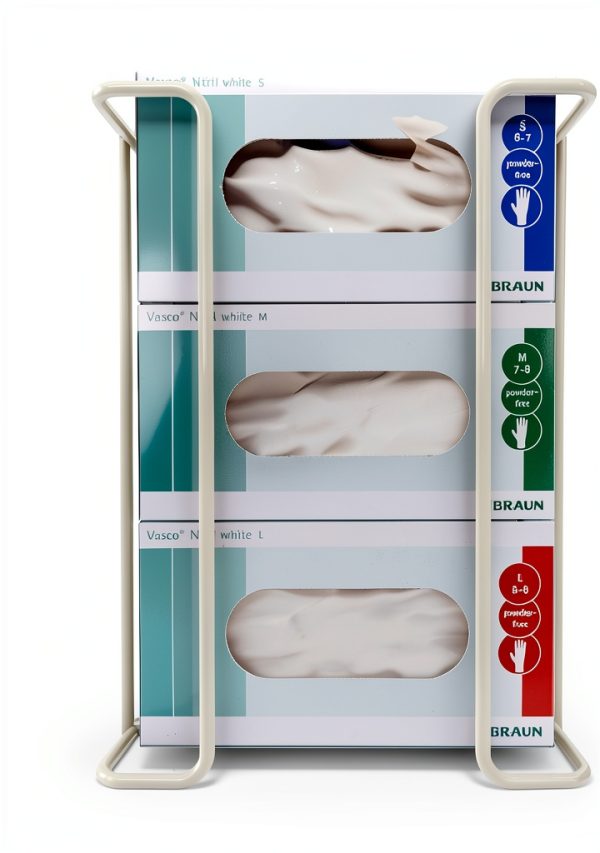PERFORMORE Large Disposable Glove and Facial Tissue Wire Rack - Glove Box Holder, Medical Glove Holder, Holds Up To 3 Boxes, Hygiene Dispenser, Wall Mount Design With Mounting Accessories Included-0