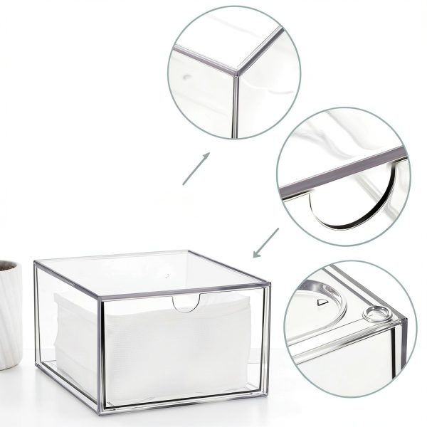 Disposable Face Towel Holder Sumnacon Clear Plastic Organizer Drawer-3