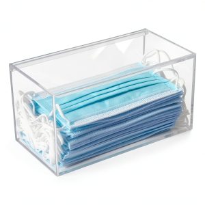 Face Mask Dispenser Koemehr Acrylic Box Lift Up Lid for Home Office-0