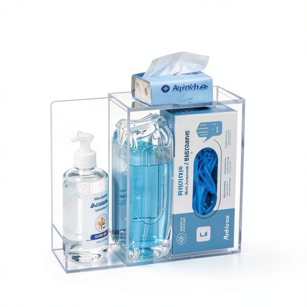 Face Mask Dispenser SEANADO Three Compartment Clear Wall or Tabletop-6