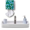 Facial Tissue Box Holder for Wall, Under Cabinet or Desk, RV, Bathroom, Small Spaces - Acrylic Wall Mounted Square Box Dispenser, Face Down or Sideways in Tight Areas-3