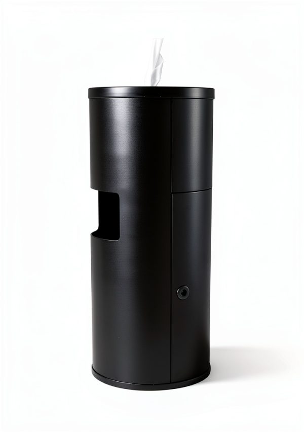Black Stainless Steel Wipe Dispenser with Trash Can – Monkey Movement-7