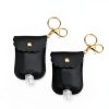 Reusable Hand Sanitizer Holder TLIFOS Leather Keychain – Grey & Black-4