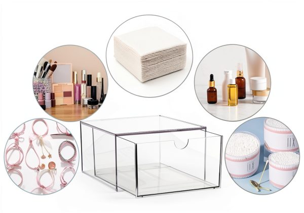 Disposable Face Towel Holder Sumnacon Clear Plastic Organizer Drawer-8