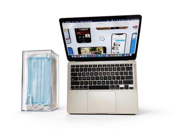 Face Mask Dispenser Koemehr Acrylic Box Lift Up Lid for Home Office-8